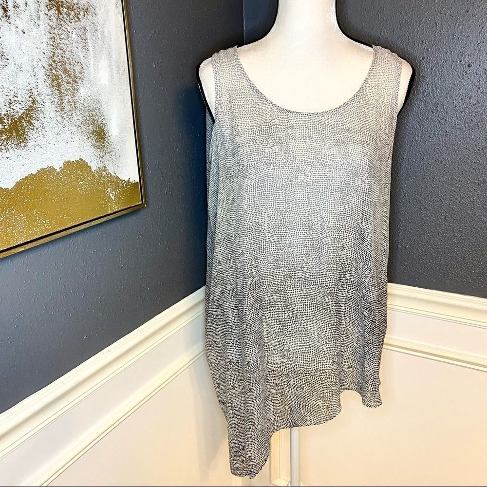 Eileen Fisher Asymmetrical 100% silk draped tank